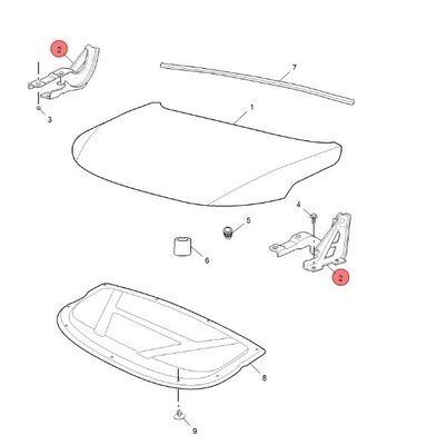 Capa de acero del motor, bisagra izquierda del capó para el MG6 EMG6 10155525 Rendimiento duradero