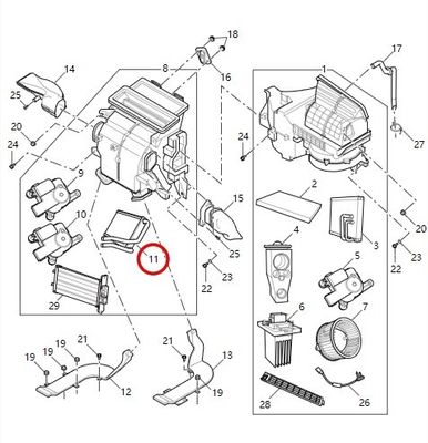Receptor de aire del núcleo del aire caliente del calentador de coche para EUNIQ7/G10/G20 C00074250 C00027251 de Maxus