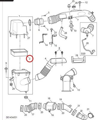 OEM NO C00016587 Filtro de aire para Maxus G10/G20 2.0T de piezas originales universales de automóviles