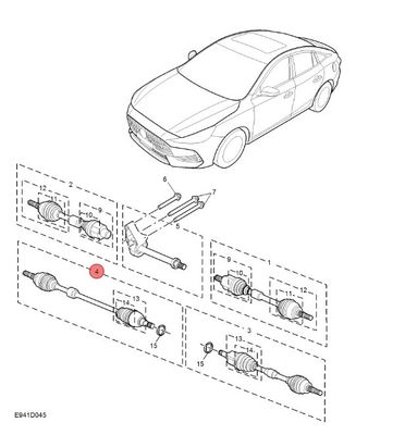 OE NO. 10619630 68x11x11cm Auto partes delanteras derecho ensamblaje de semieje para MG5/Roewe I5