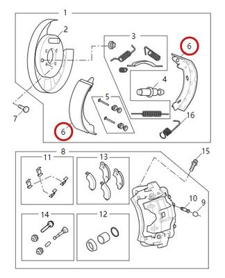 Partes de automóviles almohadillas de freno de mano para A80/RV80B/V80 OEM NO. C00013527