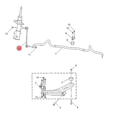 Venta directa de barras de acoplamiento del estabilizador frontal de hierro para EMG6/MG6/ER6/RW-EI5/RW-EI20 10194392