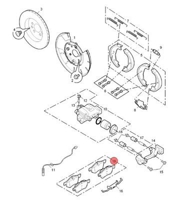 ROEWE SAIC Accesorios para automóviles almohadillas de freno traseras para MG6 RW 550/750 SFP90005A a un precio asequible